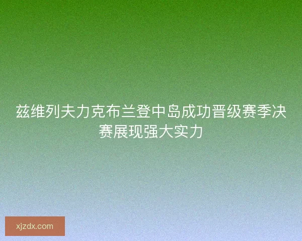 兹维列夫力克布兰登中岛成功晋级赛季决赛展现强大实力